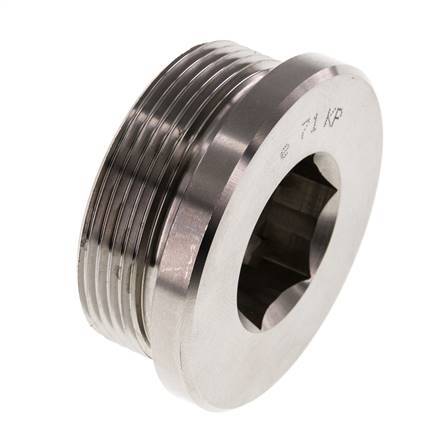 Plug M48 X 2 Stainless steel FKM with Internal Hex 250bar (3512.5psi)