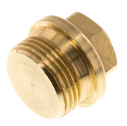 Bouchon G1'' en laiton avec collier et hexagone externe 16bar (224.8psi)