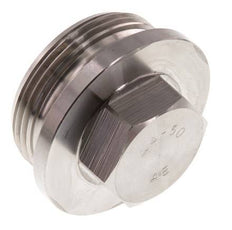 Bouchon G1 1/2'' en acier inoxydable avec collier et hexagone externe 40bar (562.0psi)