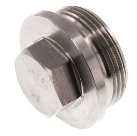 Bouchon G1 1/2'' en acier inoxydable avec collier et hexagone externe 40bar (562.0psi)