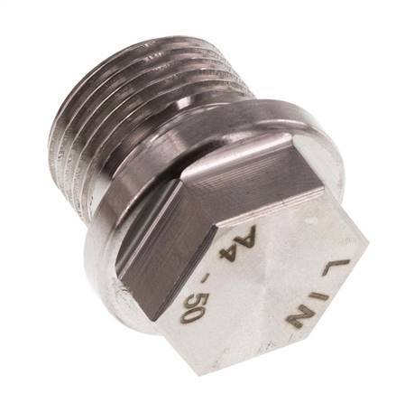 Plug G3/8'' Stainless steel with Collar and External Hex 40bar (562.0psi)