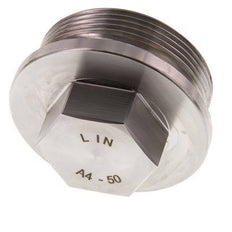 Bouchon G2'' en acier inoxydable avec collier et hexagone externe 40bar (562.0psi)