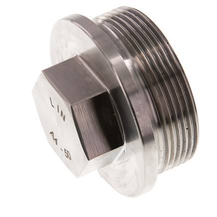 Bouchon G2'' en acier inoxydable avec collier et hexagone externe 40bar (562.0psi)