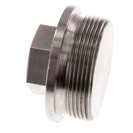 Bouchon G2'' en acier inoxydable avec collier et hexagone externe 40bar (562.0psi)