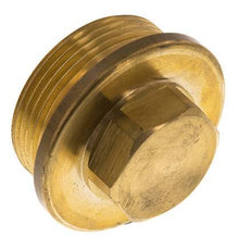 Bouchon G1 1/2'' en laiton avec collier et hexagone externe 16bar (224.8psi)
