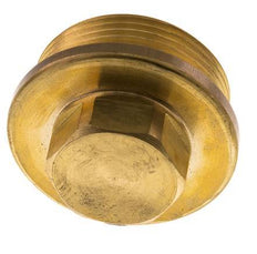 Bouchon G1 1/2'' en laiton avec collier et hexagone externe 16bar (224.8psi)