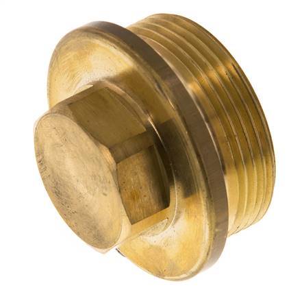Bouchon G1 1/2'' en laiton avec collier et hexagone externe 16bar (224.8psi)