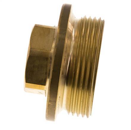 Bouchon G1 1/2'' en laiton avec collier et hexagone externe 16bar (224.8psi)