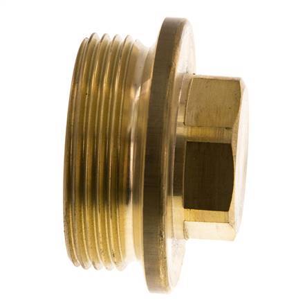 Bouchon G1 1/2'' en laiton avec collier et hexagone externe 16bar (224.8psi)