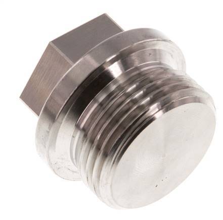 Bouchon G1'' en acier inoxydable avec collier et hexagone externe 40bar (562.0psi)