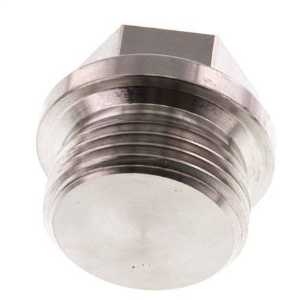 Bouchon G1'' en acier inoxydable avec collier et hexagone externe 40bar (562.0psi)