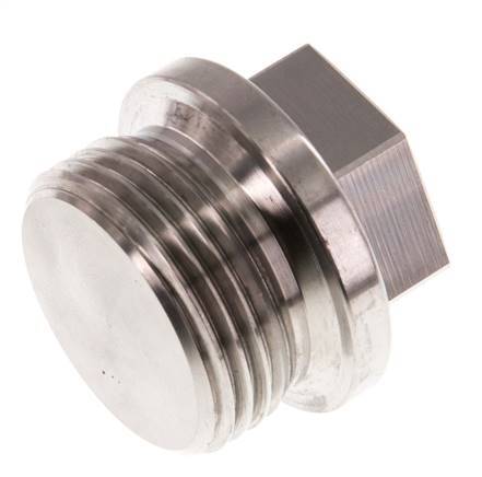 Bouchon G1'' en acier inoxydable avec collier et hexagone externe 40bar (562.0psi)
