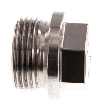 Bouchon G1'' en acier inoxydable avec collier et hexagone externe 40bar (562.0psi)