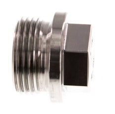 Bouchon G1'' en acier inoxydable avec collier et hexagone externe 40bar (562.0psi)