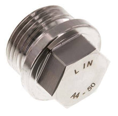 Bouchon G1'' en acier inoxydable avec collier et hexagone externe 40bar (562.0psi)