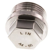 Bouchon G1'' en acier inoxydable avec collier et hexagone externe 40bar (562.0psi)