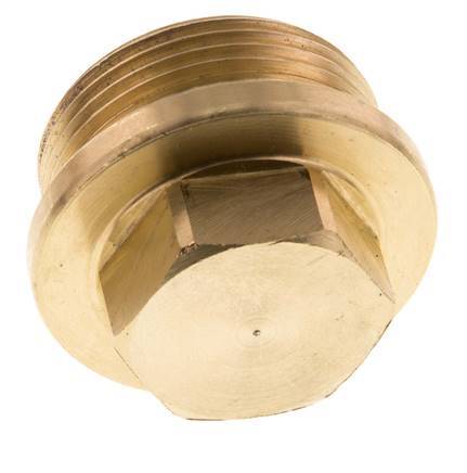 Bouchon G1 1/4'' en laiton avec collier et hexagone externe 16bar (224.8psi)