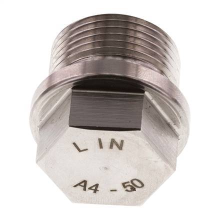 Bouchon G3/4'' en acier inoxydable avec collier et hexagone externe 40bar (562.0psi)