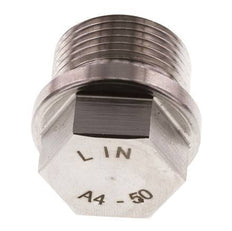 Bouchon G3/4'' en acier inoxydable avec collier et hexagone externe 40bar (562.0psi)
