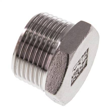 Plug R1'' Stainless steel with External Hex 16bar (224.8psi)