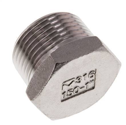 Plug R1'' Stainless steel with External Hex 16bar (224.8psi)