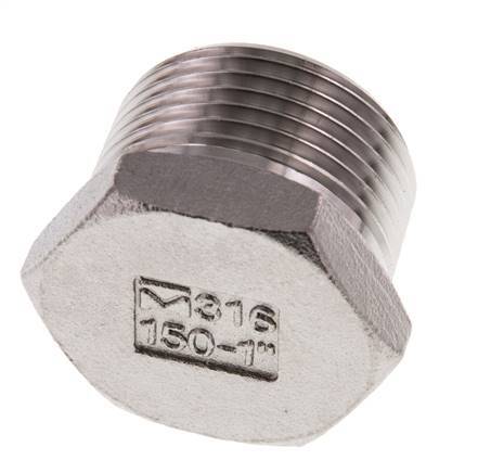 Plug R1'' Stainless steel with External Hex 16bar (224.8psi)