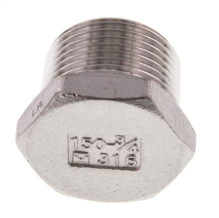 Bouchon R3/4'' en acier inoxydable avec hexagone externe 16bar (224.8psi) [2 pièces].