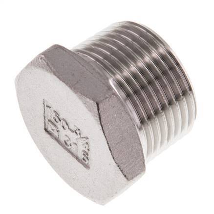 Bouchon R3/4'' en acier inoxydable avec hexagone externe 16bar (224.8psi) [2 pièces].