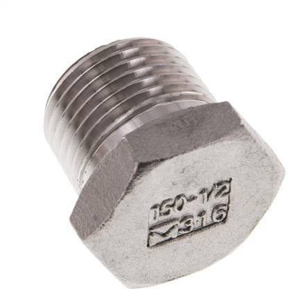 Plug R1/2'' Stainless steel with External Hex 16bar (224.8psi) [2 Pieces]