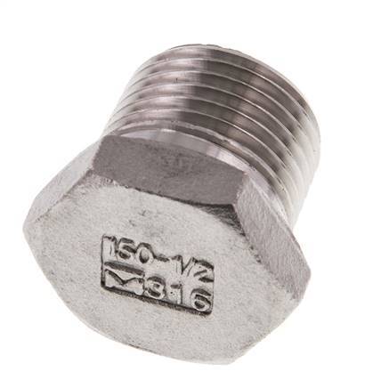 Plug R1/2'' Stainless steel with External Hex 16bar (224.8psi) [2 Pieces]