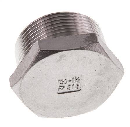 Bouchon R1 1/2'' en acier inoxydable avec hexagone externe 16bar (224.8psi)