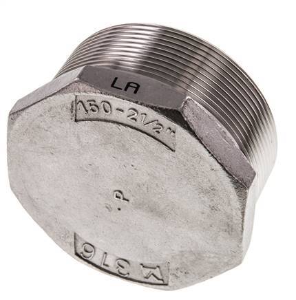 Bouchon R2 1/2'' en acier inoxydable avec hexagone externe 16bar (224.8psi)