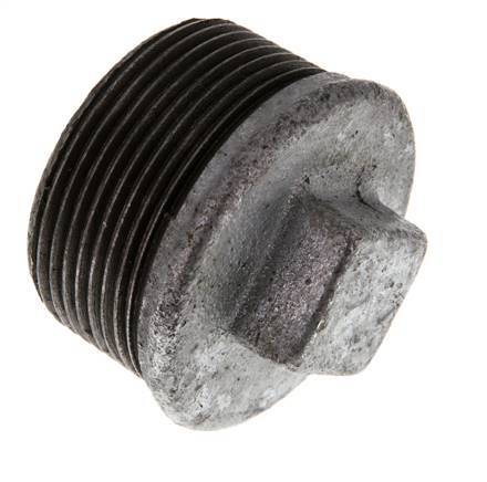 Plug R1 1/2'' Malleable cast iron with External Square 25bar (351.25psi) [2 Pieces]