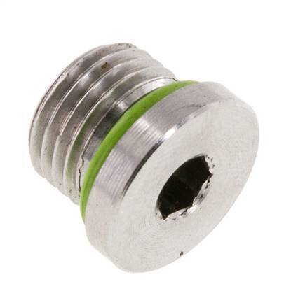 Bouchon UNF 1/2''-20 Acier inoxydable FKM avec hexagone interne 630bar (8851.5psi)