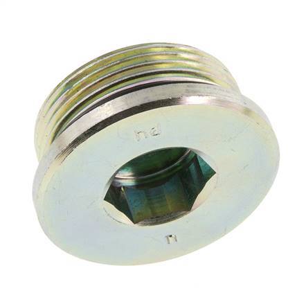 Plug UN 1-5/8''-12 Steel NBR with Internal Hex 250bar (3512.5psi)