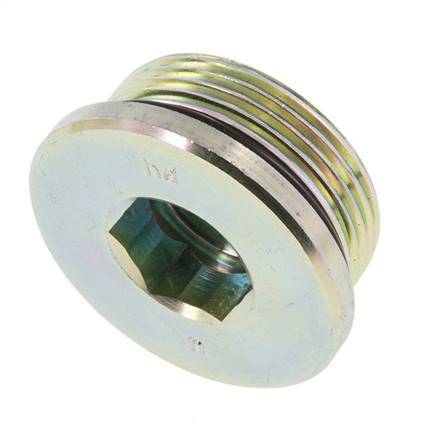 Plug UN 1-5/8''-12 Steel NBR with Internal Hex 250bar (3512.5psi)