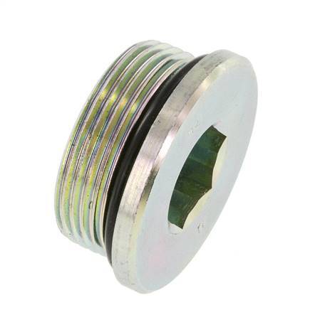 Bouchon UN 1-5/8''-12 Acier NBR avec hexagone interne 250bar (3512.5psi)