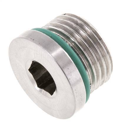 Bouchon UNF 3/4INCH-16 Acier inoxydable FKM avec hexagone interne 630bar (8851.5psi)