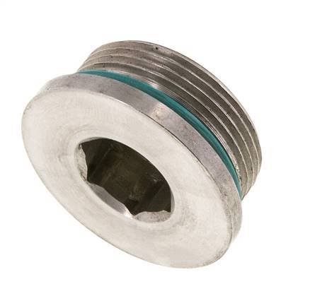 Bouchon UN 1-5/8''-12 Acier inoxydable FKM avec hexagone interne 250bar (3512.5psi)