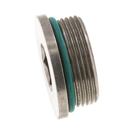 Plug UN 1-5/8''-12 Stainless steel FKM with Internal Hex 250bar (3512.5psi)