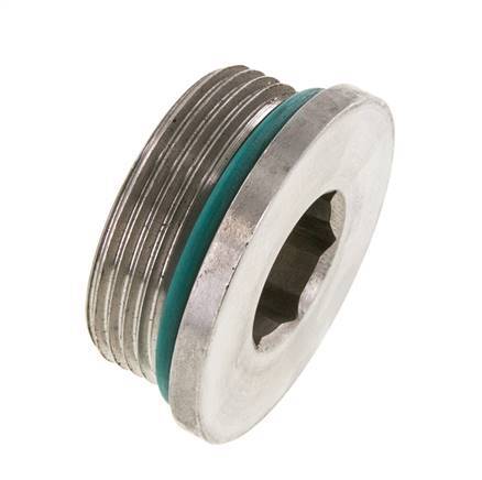 Bouchon UN 1-5/8''-12 Acier inoxydable FKM avec hexagone interne 250bar (3512.5psi)