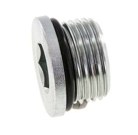 Plug UN 1-1/16''-12 Steel NBR with Internal Hex 400bar (5620.0psi)