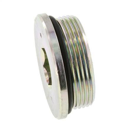 Plug UN 1-7/8''-12 Steel NBR with Internal Hex 250bar (3512.5psi)