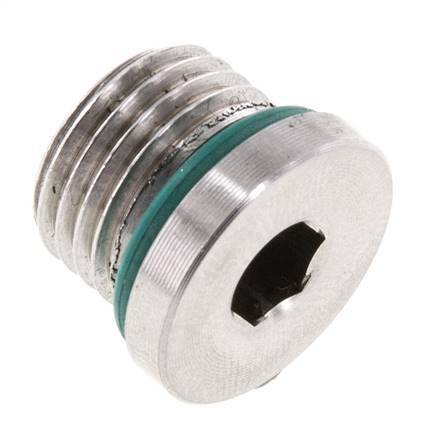 Bouchon UNF 9/16INCH-18 Acier inoxydable FKM avec hexagone interne 630bar (8851.5psi)