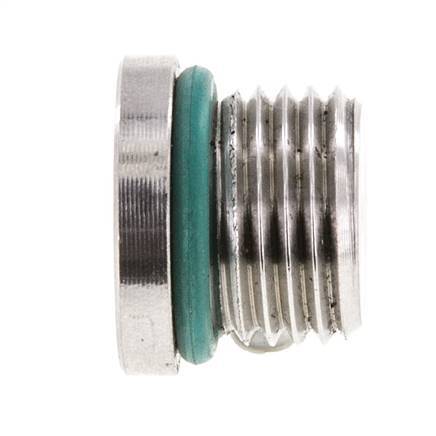 Bouchon UNF 9/16INCH-18 Acier inoxydable FKM avec hexagone interne 630bar (8851.5psi)