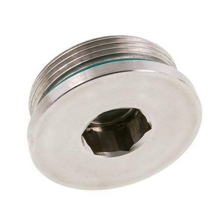 Plug UN 1-7/8''-12 Stainless steel FKM with Internal Hex 250bar (3512.5psi)