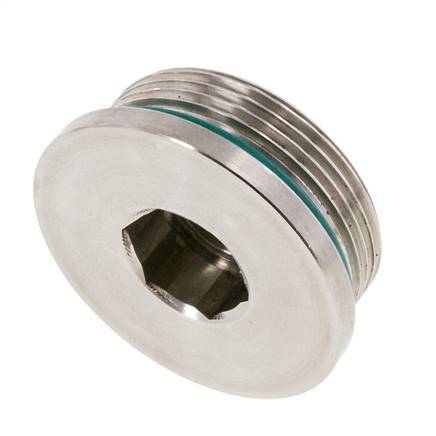 Bouchon UN 1-7/8''-12 Acier inoxydable FKM avec hexagone interne 250bar (3512.5psi)