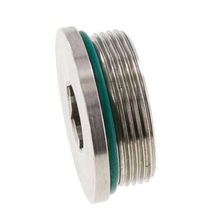 Bouchon UN 1-7/8''-12 Acier inoxydable FKM avec hexagone interne 250bar (3512.5psi)