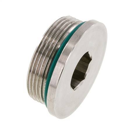 Bouchon UN 1-7/8''-12 Acier inoxydable FKM avec hexagone interne 250bar (3512.5psi)