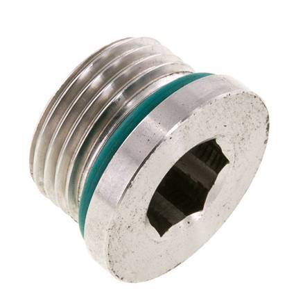 Bouchon UN 1-1/16''-12 Acier inoxydable FKM avec hexagone interne 400bar (5620.0psi)
